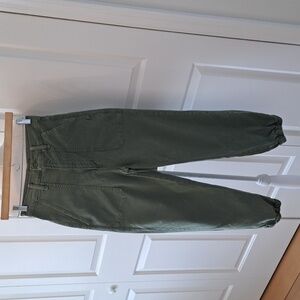 MOTHER Denim Womens The Wrapper Patch Green Chino Jogger Ankle Pants Size 27